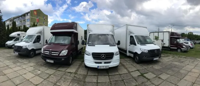 Flota firmy transportowej, taksówki bagażowe Gdańsk oraz bus busy towarowe bagażowe